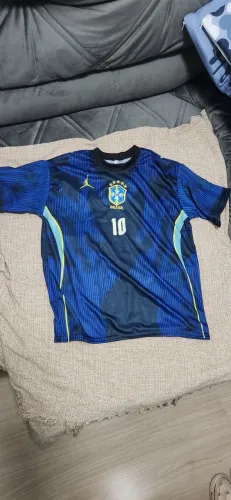 Conjunto de short e blusa Infantil do Brasil Azul Copa II