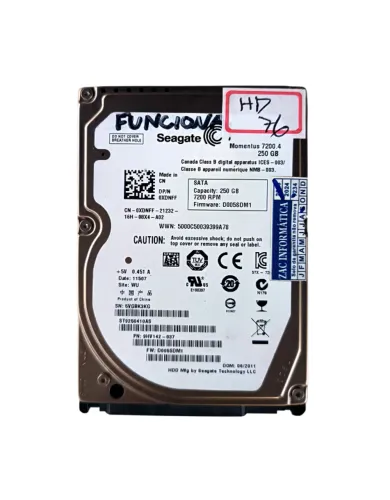 WINCHESTER HD SEAGATE MOMENTUS 7200.4 250 GB HD 76
