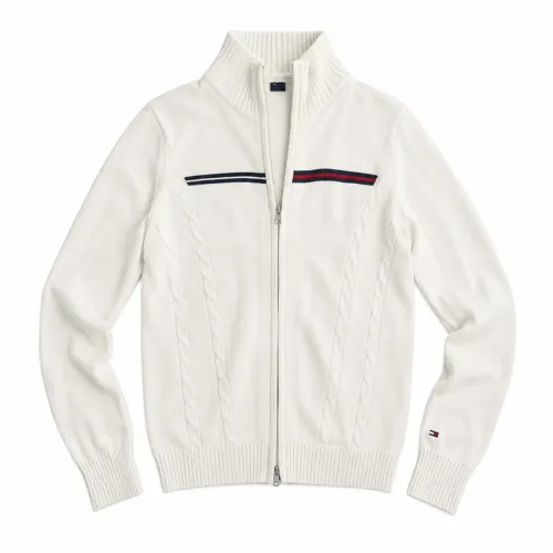 Cardigan Tommy Hilfiger Branco de Tricô com Zíper