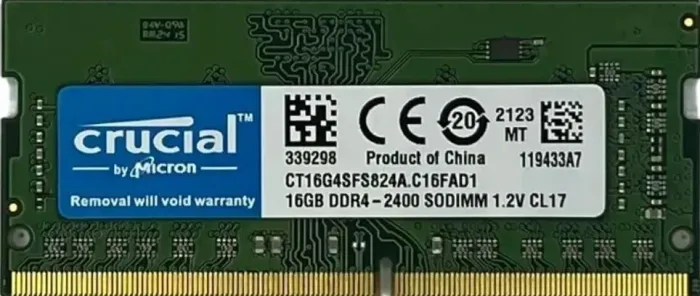 Troco memória ram crucial 16gb 2400 mhz de note book por duas de 8 gb
