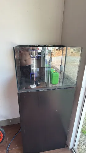 Aquário cubo 60x50x40 com sump traseiro e móvel