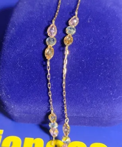 Pulseira Pedras Zircônia Ouro 18 Kilates Peso 1.40 Gramas Tamanho 42 Cm x 5 mm            