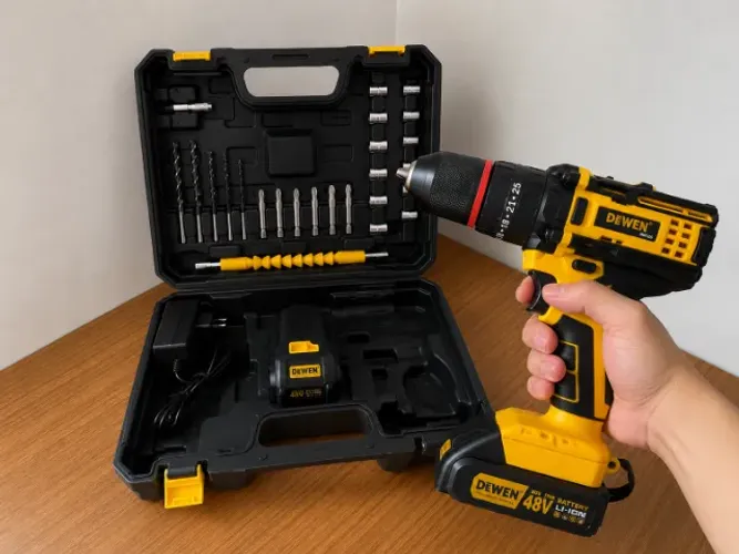 Parafusadeira Furadeira de Impacto DEWEN 48V Brushless + 2 Baterias + Maleta