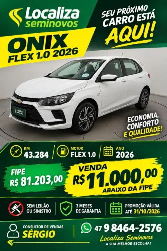 Chevrolet Onix Hatch 1.0 12V Flex Mec. 4P 2026