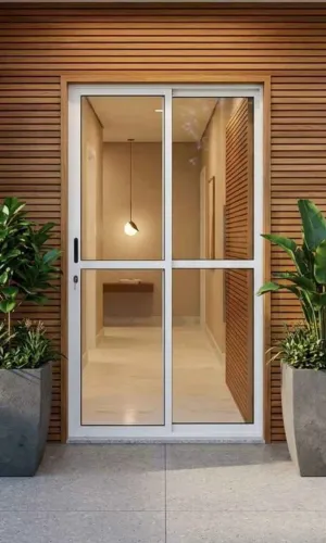PORTA DE ALUMÍNIO BRANCO DE CORRER (SACADA) 2.10X1.20 - SUPER OFERTA 