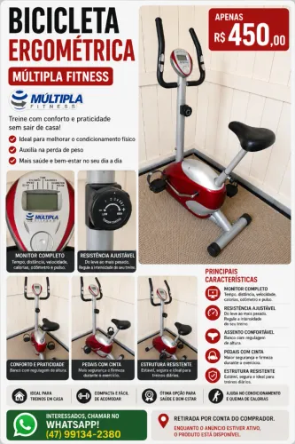 Bicicleta Ergométrica Múltipla Fitness