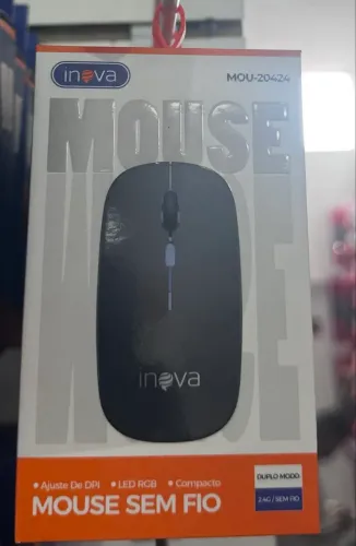 Mouse Sem Fio Inova Ajuste De Dpi Óptico 3 Botões Led Rgb