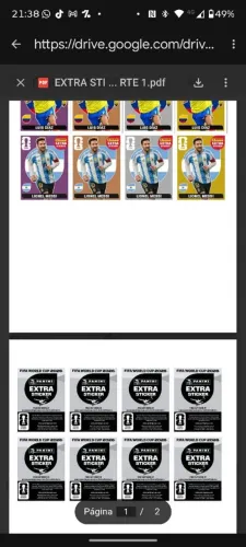 Vendo pdf dos jogadores do álbum da copa de 2026