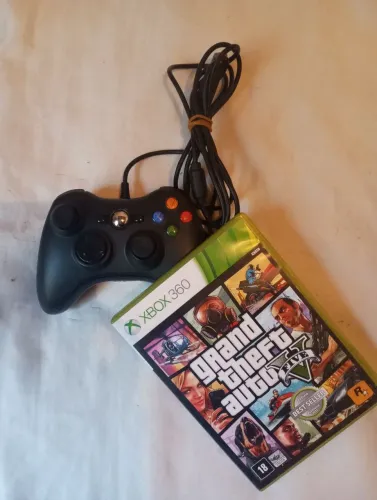 Kit GTA V + Controle genérico Xbox 360 - Completo e Original!