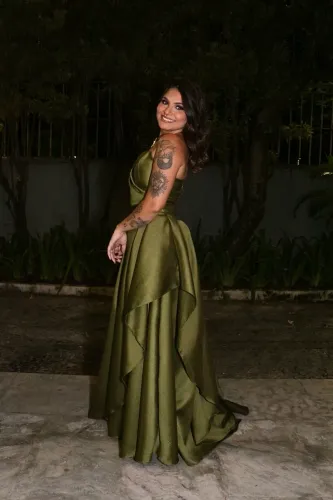 Vestido festa/formatura/casamento verde oliva