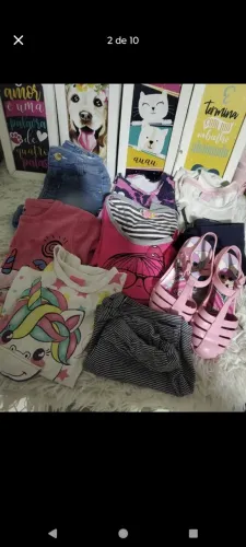 Lote de roupas infantil menina 3/4anos 70 peças