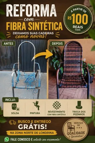 REFORMA DE CADEIRAS COM FIBRA