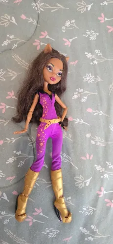 Boneca Monster High Clawdeen Wolf G1 Original Mattel - Macacão Roxo e Botas Douradas