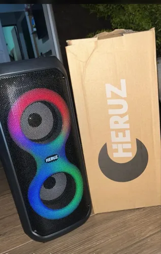 Caixa de Som Bluetooth Amby Heruz HZ-28 - 10W com LED e Karaokê