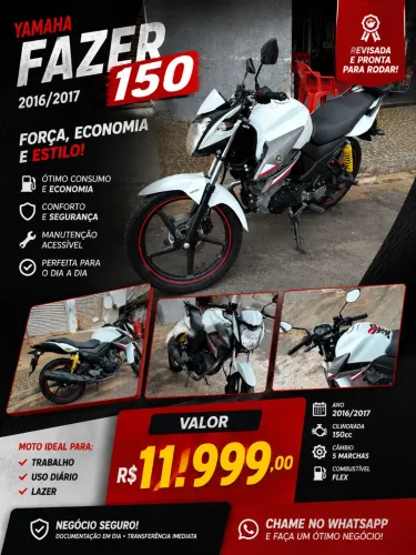 Moto fazer 150 branca