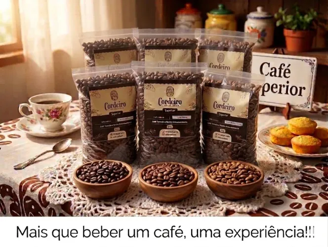 6 Cafés Superior Cordeiro Grãos 3 torras 100% Arábica <br>