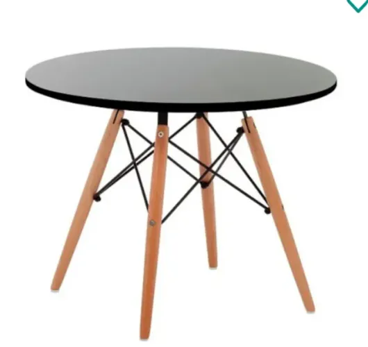 Mesa Infantil Eiffel com Aramado Branca com Base de Madeira Casa Aberta Brasil