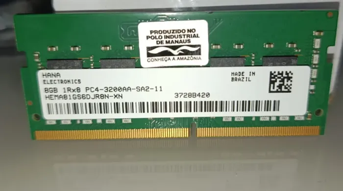 Vendo memória RAM original Lenovo, retirada de notebook em perfeito funcionamento.