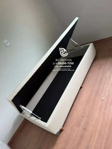 Cama Box Baú Solteiro 88x1.88 Blindado com Pistão a Gás