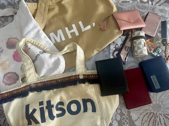 sacolas de pano (kitson) e outras