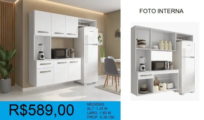 Conjunto para cozinha - montagem gratuita!