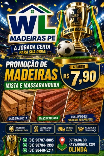 MADEIRA PARA COBERTA a Partir de R$ 7,90 o Metro!