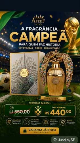 Perfume Afeef promoção de copa (LOJA FÍSICA JUNDIAÍ)