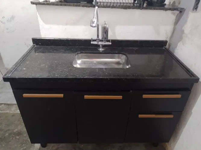 Pia de cozinha 120 cm mármore verde Ubatuba 
