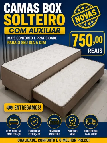 CAMAS SOLTEIRO AUXILIAR NOVAS