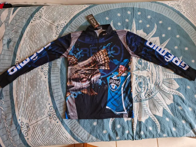 Camisa manga longa de pesca Grêmio Infantil BRK Fishing Anti-UV