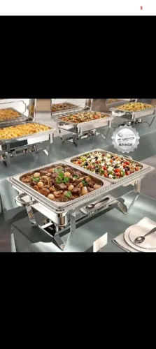 Rechaud inox 12 litros 2 cubas com colher e pegador novo lacrado.