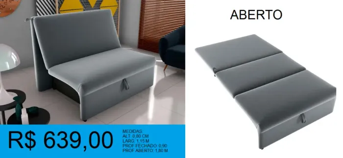Lindo sofá cama em promoção  - compre hoje e receba em até 72 horas 