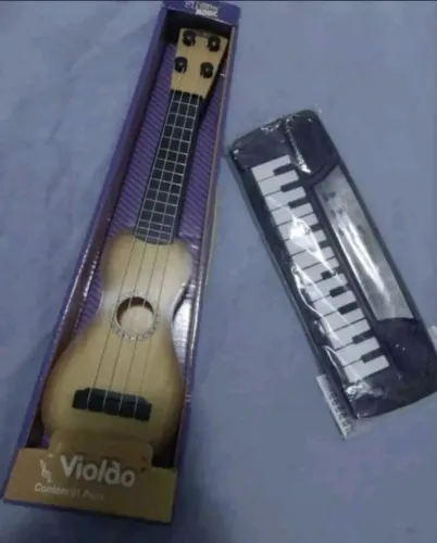 kit com dois brinquedos musicais + pilhas inclusas 