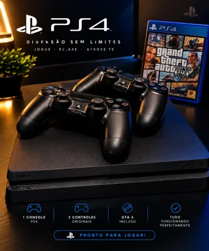 Vendo PS4 + 2 Controles + GTA 5 - Completo! ? 