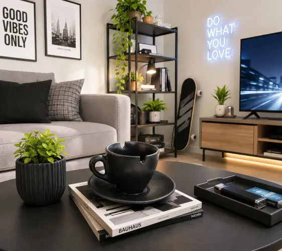 Cinzeiro Xícara Moderno Design Tok & Stok Decoração