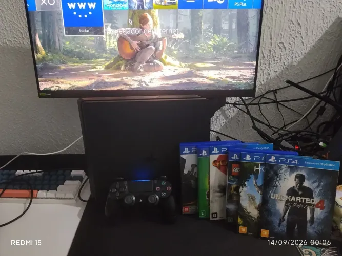 Vendo ps4 slim 1 controle e 6 jogos físicos<br>NÃO ABAIXO O VALOR!