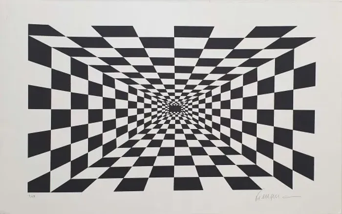 Kleber Ventura, "Optico" é uma serigrafia medindo 50x70cm, sem moldura e assinada a mão