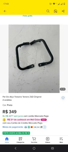 Par de alça traseira Ténéré 250 original