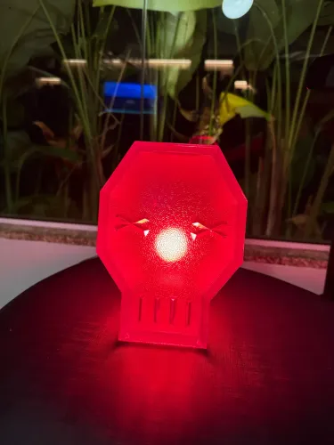 Abajur Design Caveira Vermelha
