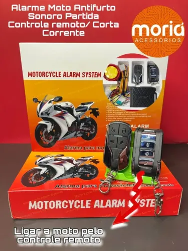 Alarme de Moto Antifurto Controle Remoto Partida Sonoro Corta Corrente