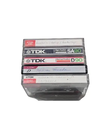 BSV77218 Lote Kit 5 Fitas K7 Tdk 90 E 120 Minutos (P/ Colecionador)