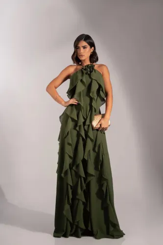 Vestido de festa - Verde Oliva