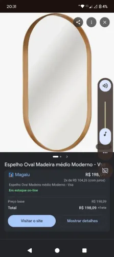 Espelho fundo madeira mdf. 12mm