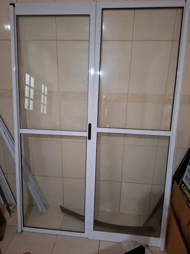 PORTA BALCÃO 2 FOLHAS VIDRO ALUMÍNIO BRANCO 210x140