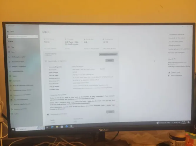 Computador gamer completo Ryzen 5 e placa de video