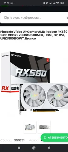 Placa de vídeo 16gb