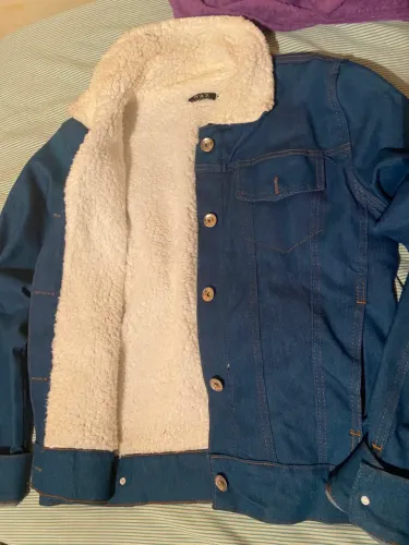 jaqueta jeans apeluciada