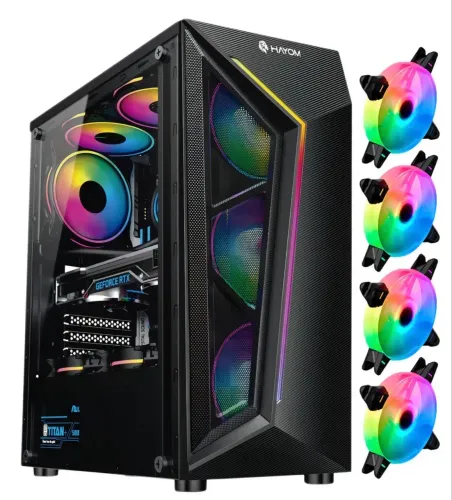 Gabinete Gamer com 4 fans rgb inclusas