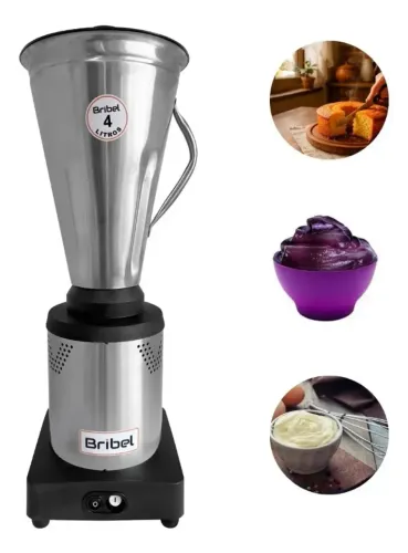  Liquidificador Industrial Bribel Inox 4L Baixa Rotação 1000W Bivolt Liquid.Industrial