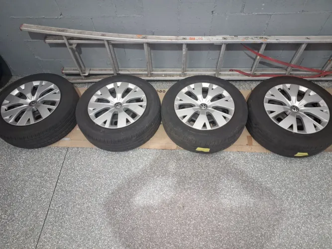 Rodas T-Cross Nivus aro 16 com Pneus e Calotas Original VW